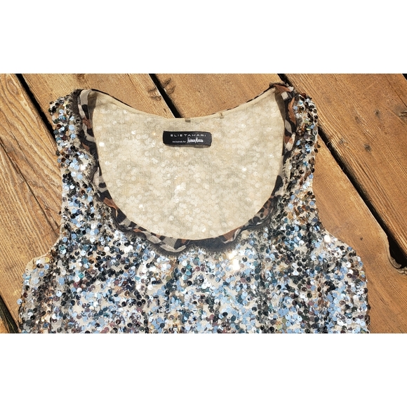 Bling Sequin Animal Print Tank Top Neiman Marcus - Picture 3 of 8